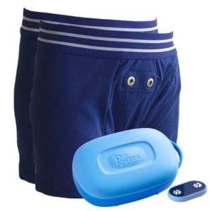 Bedwetting alarm with treatment boxers